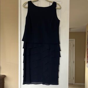 Evan Picone Navy Layered Midi Dress sz 10